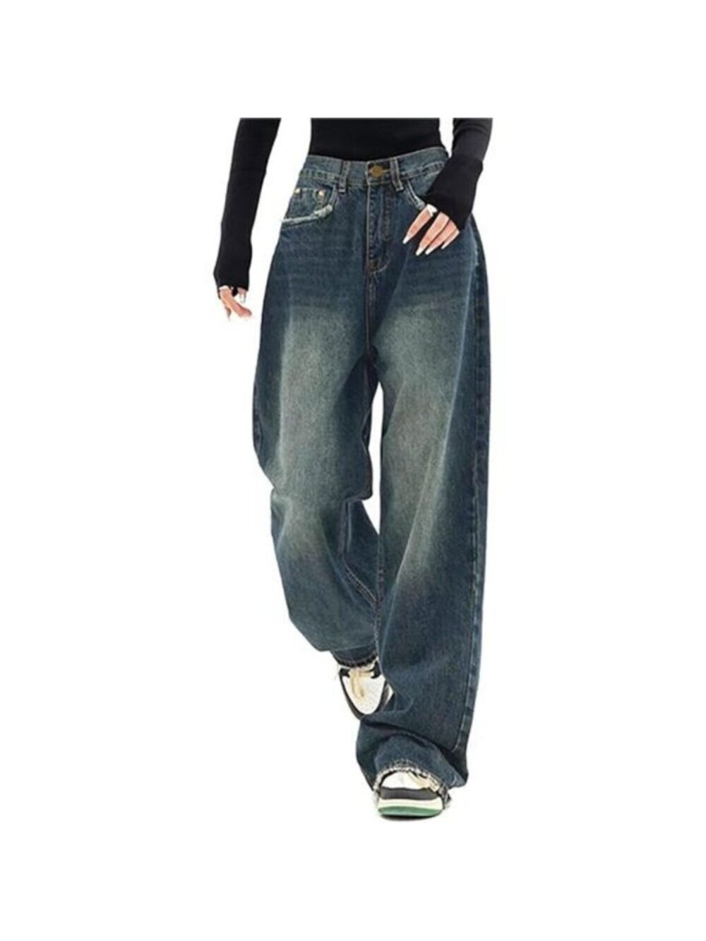 Women's Jeans High Waist Wide Leg Baggy Jeans Y2K Loose Vintage Denim Pants
